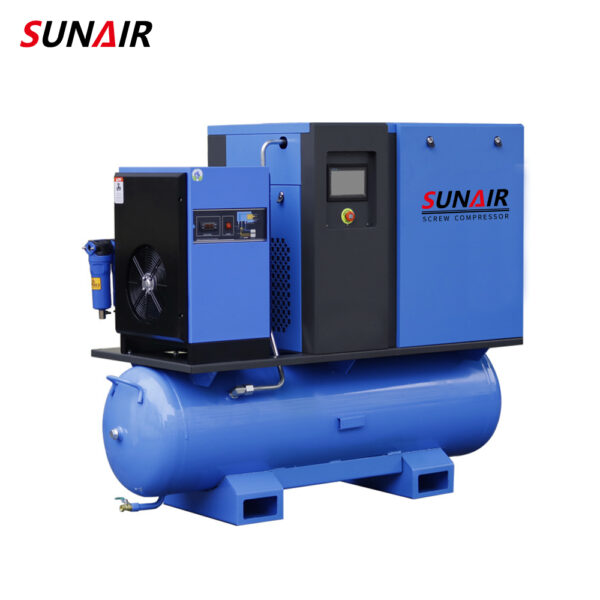 15kw 20hp All in One 8bar 10bar 12bar Industrial Screw Air Compressor