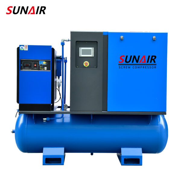 15kw 16Bar All in One Silent Industrial Rotary Screw Air Compressor with Air Dryer and Air Tank for Laser Cutting