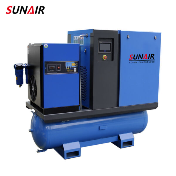 30HP Rotary Screw Air Compressor 8bar 10bar All in One Screw Air-Compressor Machine with Dryer Tank