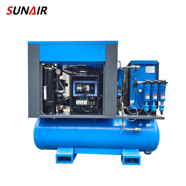 Energy Saving 11 Kw 15HP All in One 4 in 1 380V Silent Screw Air Compressor - Image 4