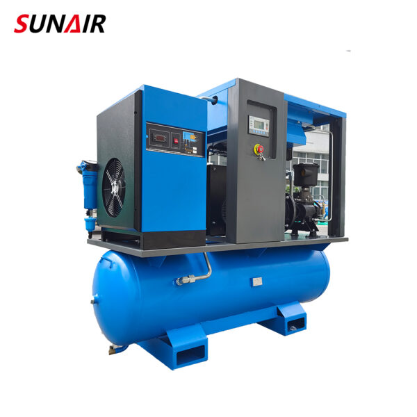 Energy Saving 11 Kw 15HP All in One 4 in 1 380V Silent Screw Air Compressor - Image 2