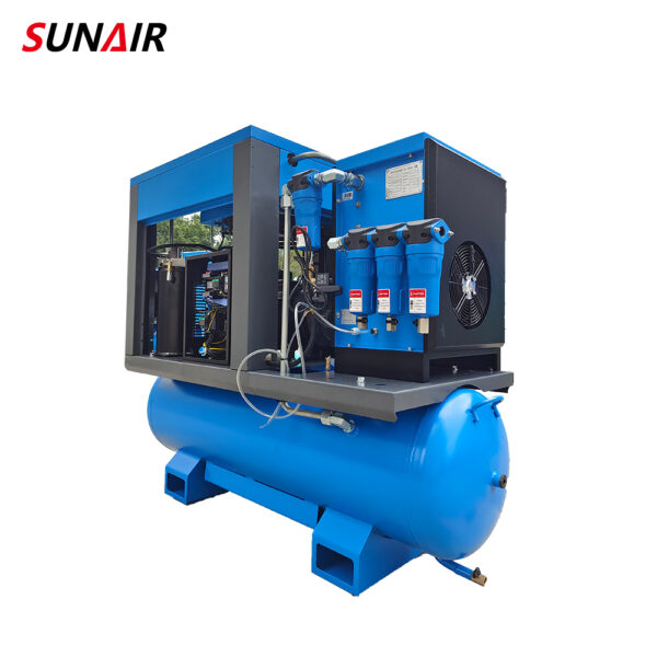 High Quality 7.5kw 10HP All in One Screw Air Compressor Mounted on 240L Air Tank Air Compressor - Image 6