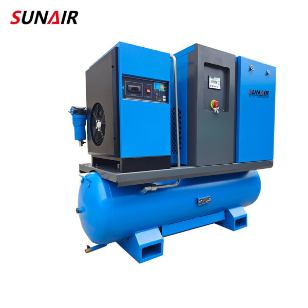 High Quality 7.5kw 10HP All in One Screw Air Compressor Mounted on 240L Air Tank Air Compressor - Image 5