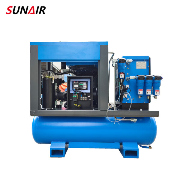 High Quality 7.5kw 10HP All in One Screw Air Compressor Mounted on 240L Air Tank Air Compressor - Image 3