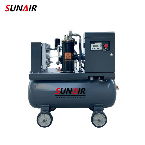 Portable Screw Air Compressor with Air Tank 3kw 4HP Two in One High Efficiency Silent Screw Air Compressor