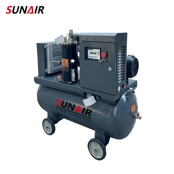 Energy Efficient Single Phase 220V 5.5kw 2-In1 Screw Air Compressor